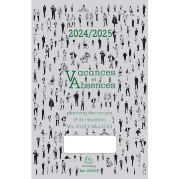 Planning des Congés 2024 / 2025 - Vacances et absences EXACOMPTA 
