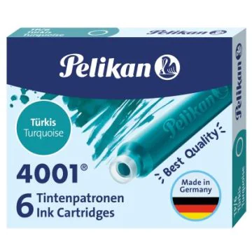Photo Boite de 6 Cartouches d'encre - Turquoise PELIKAN 4001 TP/6