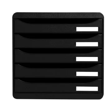 3097214D EXACOMPTA : Module de rangement 5 tiroirs - Big Box Plus - Noir/Noir glossy