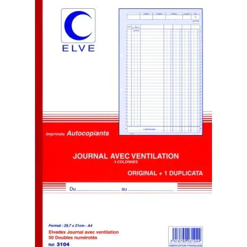 Carnet 4 Colonnes - 297 x 210 mm ELVE 3104