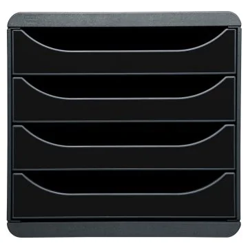 3104214D EXACOMPTA : Caisson à 4 tiroirs - Big Box - Noir/noir glossy