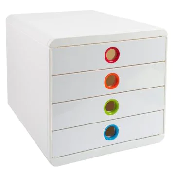 Caisson à 4 tiroirs - Pop Box - Blanc/Arlequin EXACOMPTA Iderama Image