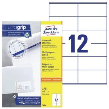 Photo Étiquettes adhésives ProNature 105 x 48 mm AVERY 3424