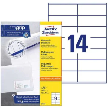 Photo Étiquettes adhésives ProNature 105 x 41 mm AVERY 3477