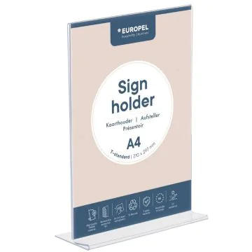 Présentoir de table droit - Portrait - A4 : EUROPEL image