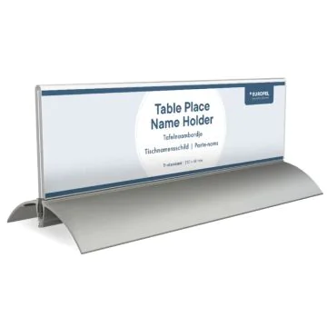 Chevalet de table - Porte-nom avec socle en aluminium - 210 x 61 mm : EUROPEL image