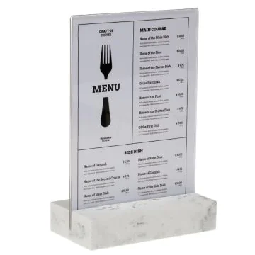 Présentoir de table avec socle en Polystone - Blanc - A5 : EUROPEL image