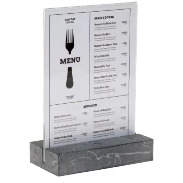 Présentoir de table avec socle en Polystone - Anthracite - A5 : EUROPEL image