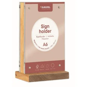 Présentoir de table à aimants avec socle en bois - A6 : EUROPEL image