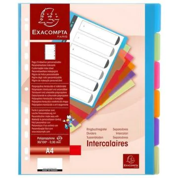 Jeu de 6 intercalaires translucides Chromaline - Format A4 - Assortiment EXACOMPTA Image