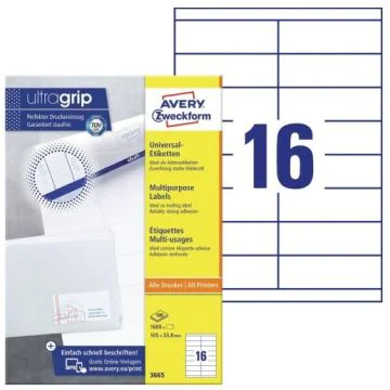 Photo Étiquettes adhésives ProNature 105 x 33 mm AVERY 3665 