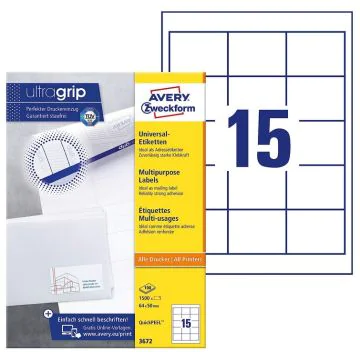 Étiquettes adhésives  64 x 50 mm AVERY