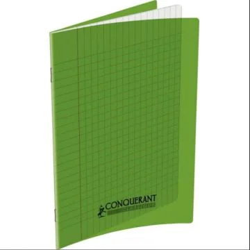 Cahier d'écolier - 48 pages Grands carreaux - 240 x 320 mm - Polypro Vert : CONQUERANT