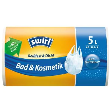 Sacs Poubelle avec poignée - 5 litres - Blanc : SWIRL Lot de 40