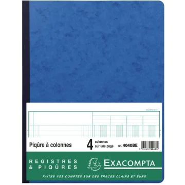 EXACOMPTA 4040BE Registre 4 colonnes 320 x 250 mm 