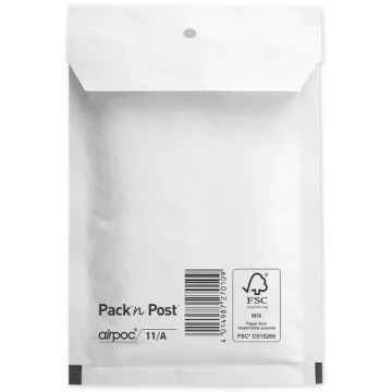 Pochettes d'expédition molletonnées - Blanc - 120 x 175 mm : MAIL MEDIA Lot de 200 Visuel