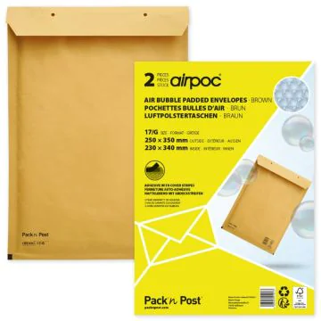 Lot de 2 Pochettes d'expédition matelassées - Marron - 250 x 350 mm : MAIL MEDIA Visuel
