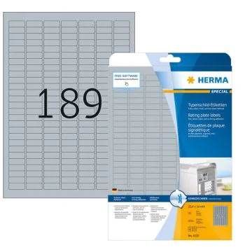 Étiquettes adhésives de signalisation Gris - 25,4 x 10 mm HERMA 4220 Signal