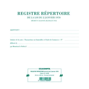 Registre immobilier répertoire EXACOMPTA 4470E page de garde