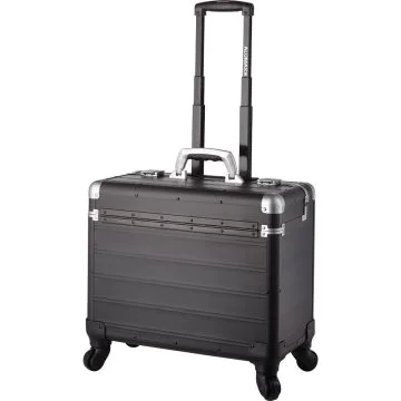 Pilot Case à 4 roues avec Trolley en Aluminium - Noir ALUMAXX Pandora