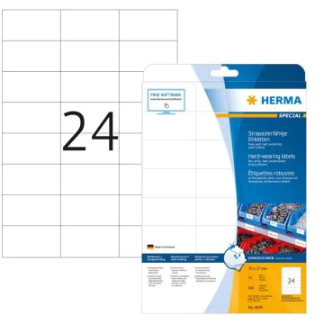 Étiquettes adhésives plastifiées - 70 x 37 mm - Très résistantes HERMA 4695