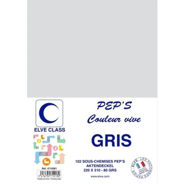 Sous-Chemise pour dossier A4 - Gris ELVE Pep's Lot de 102