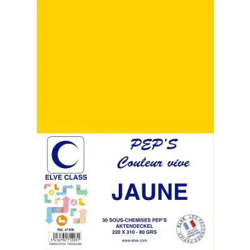 Sous-Chemise pour dossier A4 - Jaune ELVE Pep's Lot de 30