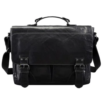 Sacoche à bandoulière - Cuir Noir : PRIDE ET SOUL Business Bag L Image