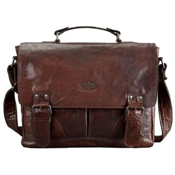 Sacoche à bandoulière - Cuir Marron : PRIDE ET SOUL Business Bag L Image