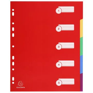 Jeu de 5 Intercalaires en PP opaque - 245 x 297 mm EXACOMPTA Photo