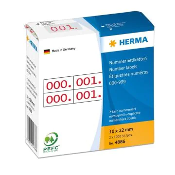 Etiquettes à Double numérotation Rouge et Bleu HERMA 4886 Modèle