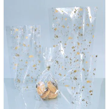 Sachet transparent avec fond - Motifs de Noël - 180 x 300 mm : FOLIA Lot de 10 Modèle