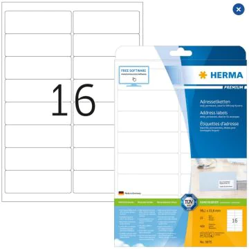 Étiquettes adhésives blanches - Multi-usages 5075 Herma 