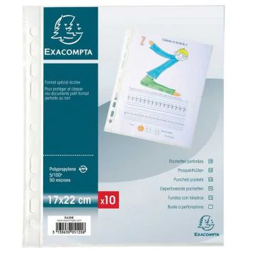 5120E Pochettes perforées Exacompta 17 x 22 cm vertical