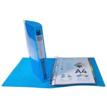Classeur souple Iderama - 4 anneaux de 30 mm - Bleu clair EXACOMPTA Visuel