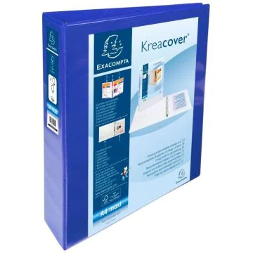 Classeur personnalisable avec 3 Pochettes - Bleu - 2 anneaux de 40 mm EXACOMPTA Image