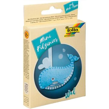 Kit de couture en feutrine pour fabriquer un Porte-clé - Baleine : FOLIA Filzinies Visuel