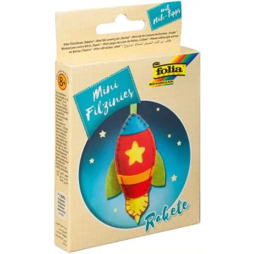Kit de couture en feutrine pour fabriquer un Porte-clé - Fusée : FOLIA Filzinies Visuel