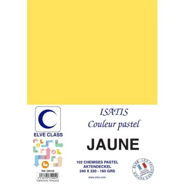Chemise pour dossier A4 - 160 g - Jaune ELVE Isatis Lot de 102
