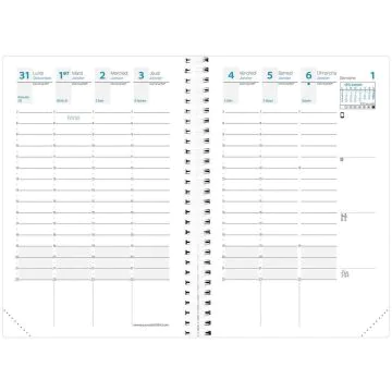 Agenda Semainier 2025 - 100 x 150 mm - Noir QUO VADIS Time et Life Pocket intérieur

