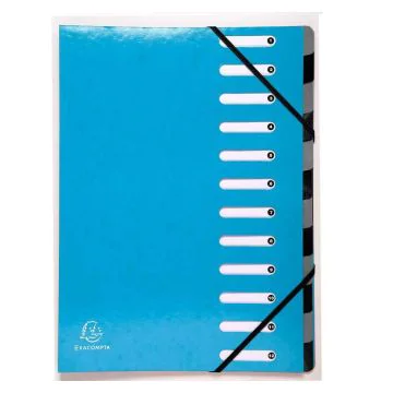 53927E EXACOMPTA  : Trieur avec élastiques Bleu clair