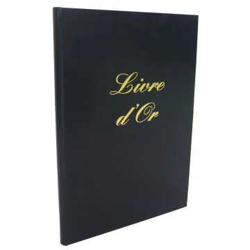 ELVE 540010 Livre d'or Classique - 297 x 210 mm A4 - Noir Messages remerciements