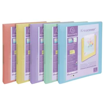 Classeur Souple Personnalisable - 2 anneaux de 30 mm - Assortiment Pastel : EXACOMPTA assort