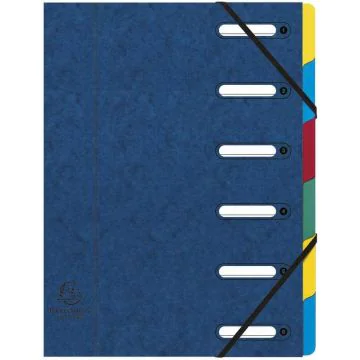 Trieur avec élastiques 6 compartiments Bleu EXACOMPTA 55062E