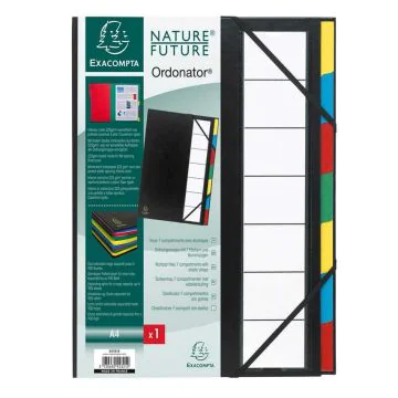 55321E EXACOMPTA  : Trieur avec élastiques Noir