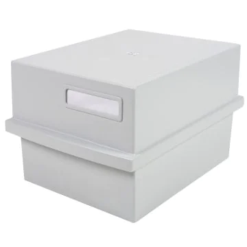 Boite pour 600 Fiches A6 avec Couvercle - Gris : EXACOMPTA Gamme K modele