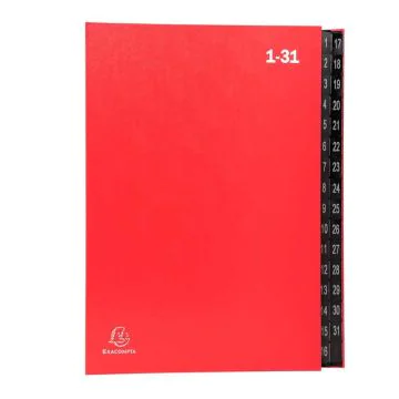 EXACOMPTA : Trieur numérique - 32 compartiments 57035E Rouge