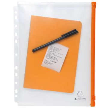 Lot de 5 Pochettes Enveloppes perforées avec fermeture zip - A4 - Incolore : EXACOMPTA Image