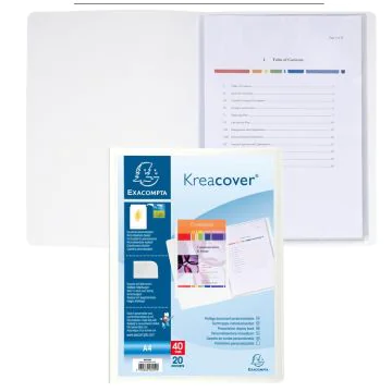 Protège-documents personnalisables de 40 vues - Blanc EXACOMPTA : 58209E porte-vues