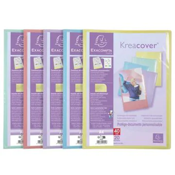 Porte-vues Souple Personnalisable - Assortiment Pastel - A4 : EXACOMPTA assort